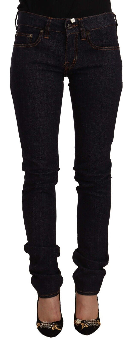 Jeans skinny en coton noir taille mi-hauteur GF Ferre