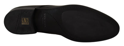 Chaussures derby habillées à lacets en cuir noir Dolce & Gabbana