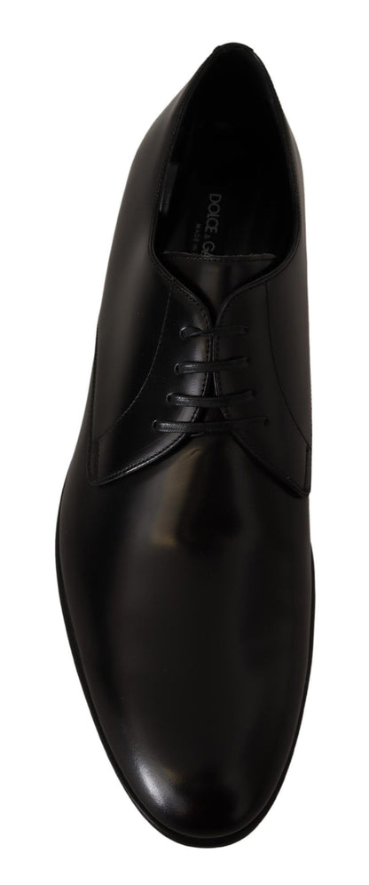 Chaussures derby habillées à lacets en cuir noir Dolce & Gabbana