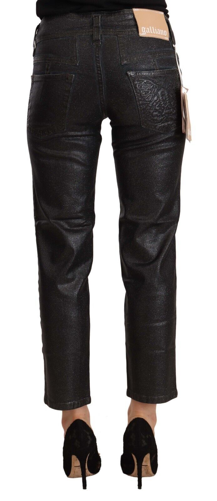 Pantalon Cropped Noir Pailleté John Galliano - Taille 40