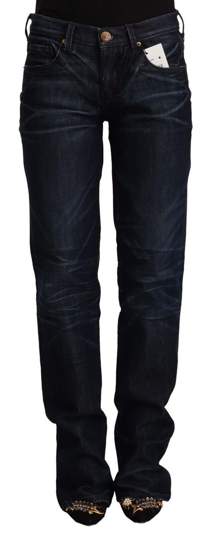 Jeans droit en coton bleu foncé à taille mi-hauteur de Ermanno Scervino