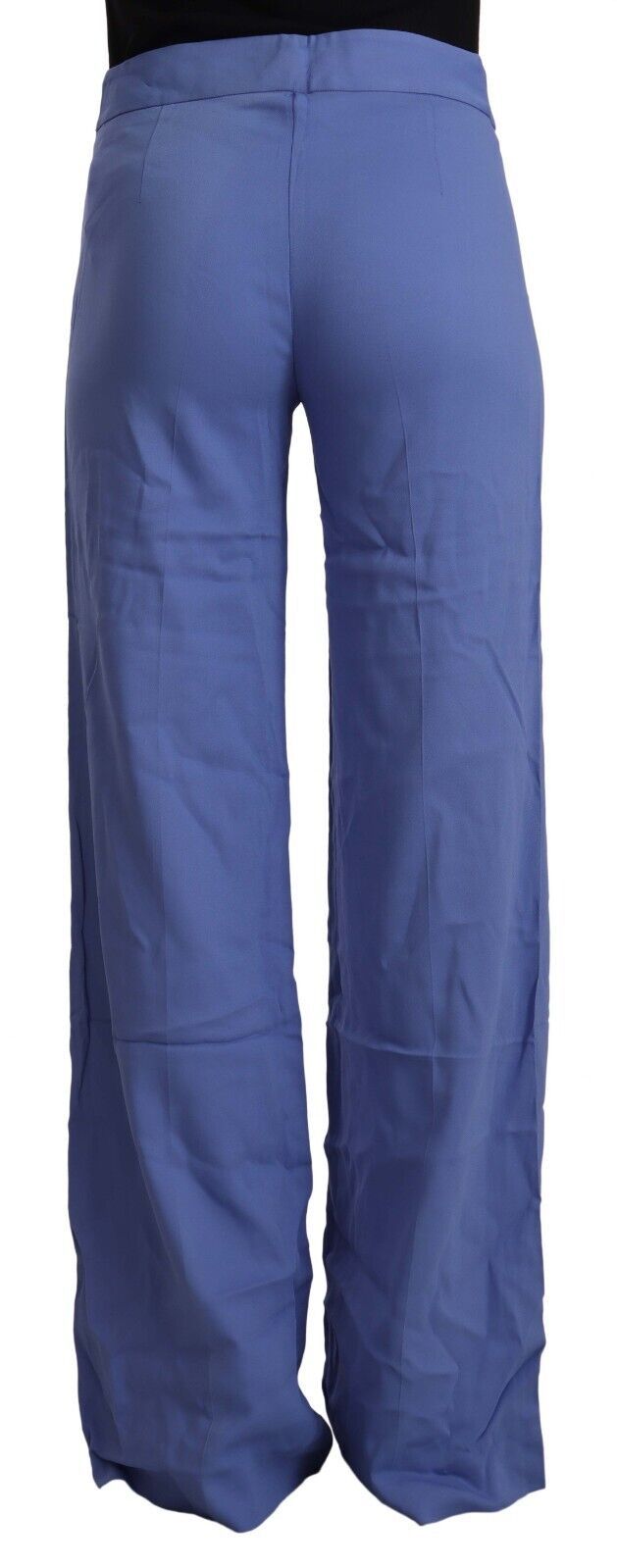 P.A.R.O.S.H. Pantalons larges taille haute en viscose bleus