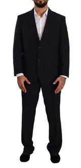Domenico Tagliente Costume Formelle Noir en Polyester à Boutonnage Simple