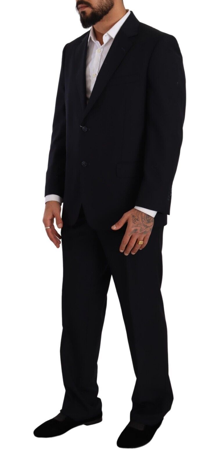 Domenico Tagliente Costume Formelle Noir en Polyester à Boutonnage Simple