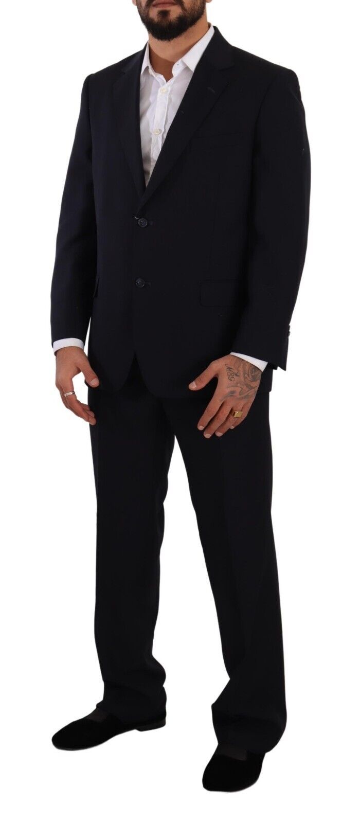 Domenico Tagliente Costume Formelle Noir en Polyester à Boutonnage Simple