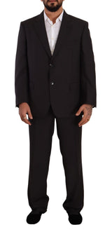 Domenico Tagliente Costume Formelle Gris en Polyester à Simple Boutonnage