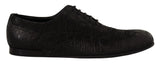 Dolce & Gabbana Black Caiman Leather Men's Oxford Shoes