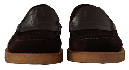 Dolce & Gabbana bruine suède leren instap mocassins