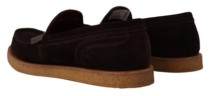 Dolce & Gabbana bruine suède leren instap mocassins
