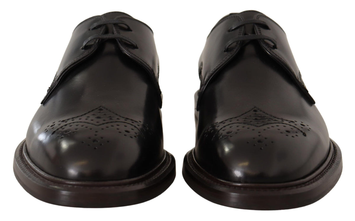 Dolce & Gabbana Black Leather Derby Shoes for Men