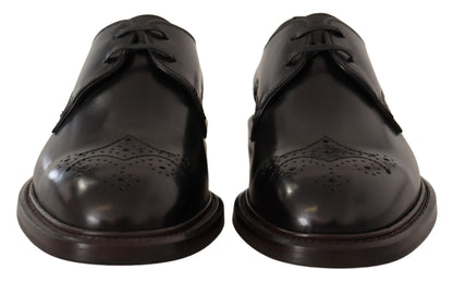 Chaussures derby formelles en cuir noir Dolce & Gabbana