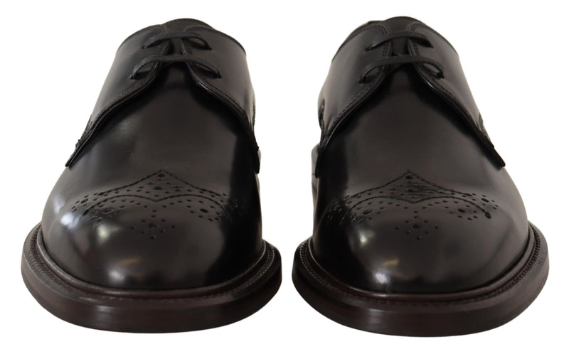 Dolce & Gabbana Black Leather Derby Shoes for Men