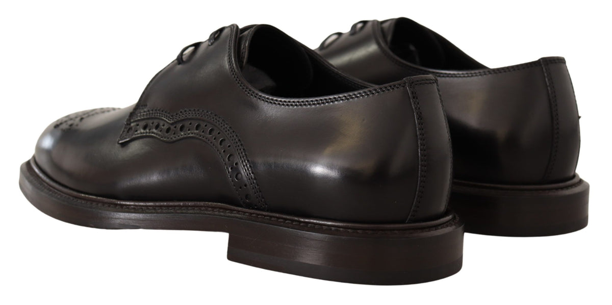 Dolce & Gabbana Black Leather Derby Shoes for Men