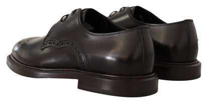 Chaussures derby formelles en cuir noir Dolce & Gabbana