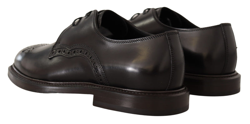 Dolce & Gabbana Black Leather Derby Shoes for Men