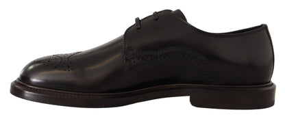 Chaussures derby formelles en cuir noir Dolce & Gabbana