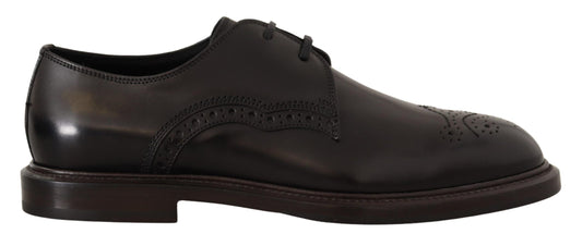Chaussures derby formelles en cuir noir Dolce & Gabbana
