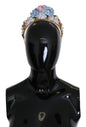 Serre-tête couronne diadème Dolce & Gabbana en cristal doré et hortensia violet