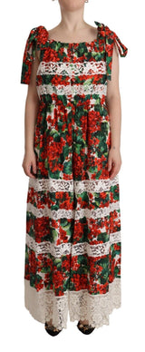 Dolce & Gabbana Robe Maxi Longue à Imprimé Géranium Multicolore