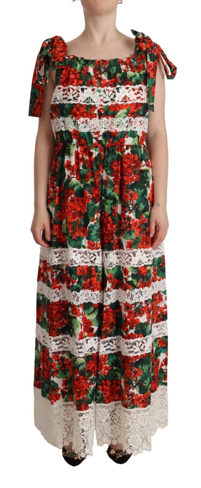 Dolce & Gabbana Robe Maxi Longue à Imprimé Géranium Multicolore