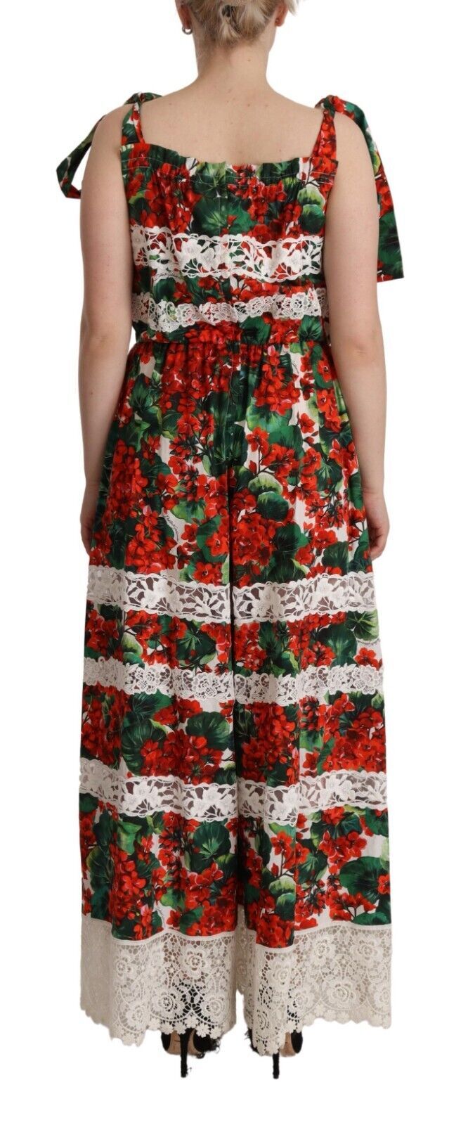 Dolce & Gabbana Robe Maxi Longue à Imprimé Géranium Multicolore