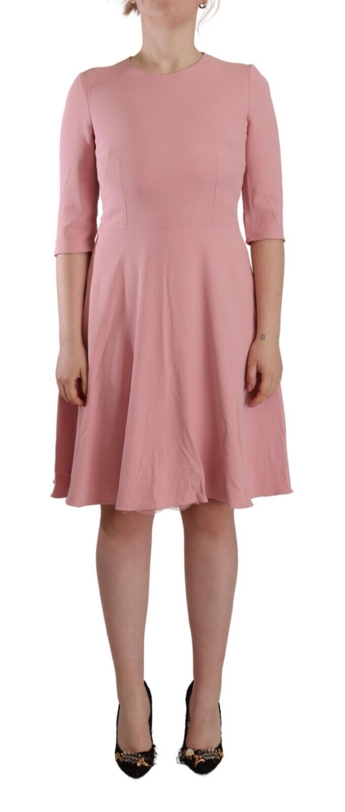 Robe A-line Dolce & Gabbana Rose à Manches 3/4 - Authentique