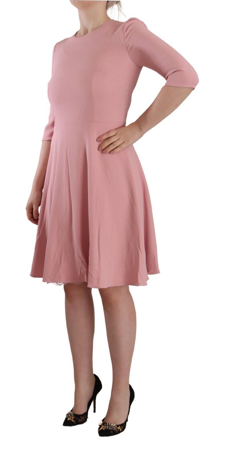 Robe A-line Dolce & Gabbana Rose à Manches 3/4 - Authentique