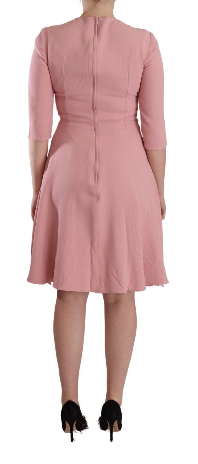 Robe A-line Dolce & Gabbana Rose à Manches 3/4 - Authentique