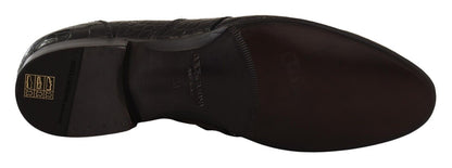 Mocassins à enfiler en cuir de crocodile noir de Dolce & Gabbana