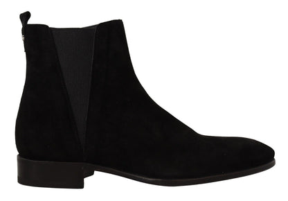 Bottines Chelsea en cuir suédé noir pour homme de Dolce & Gabbana
