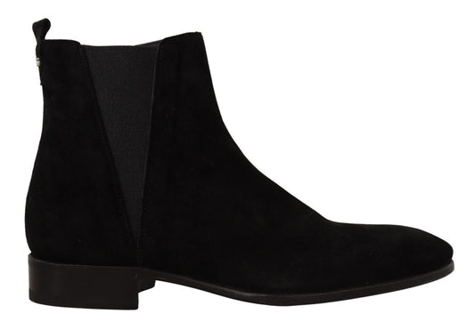 Bottines Chelsea en cuir suédé noir pour homme de Dolce & Gabbana