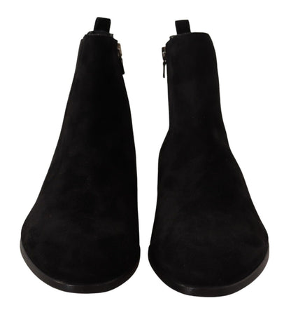 Bottines Chelsea en cuir suédé noir pour homme de Dolce & Gabbana