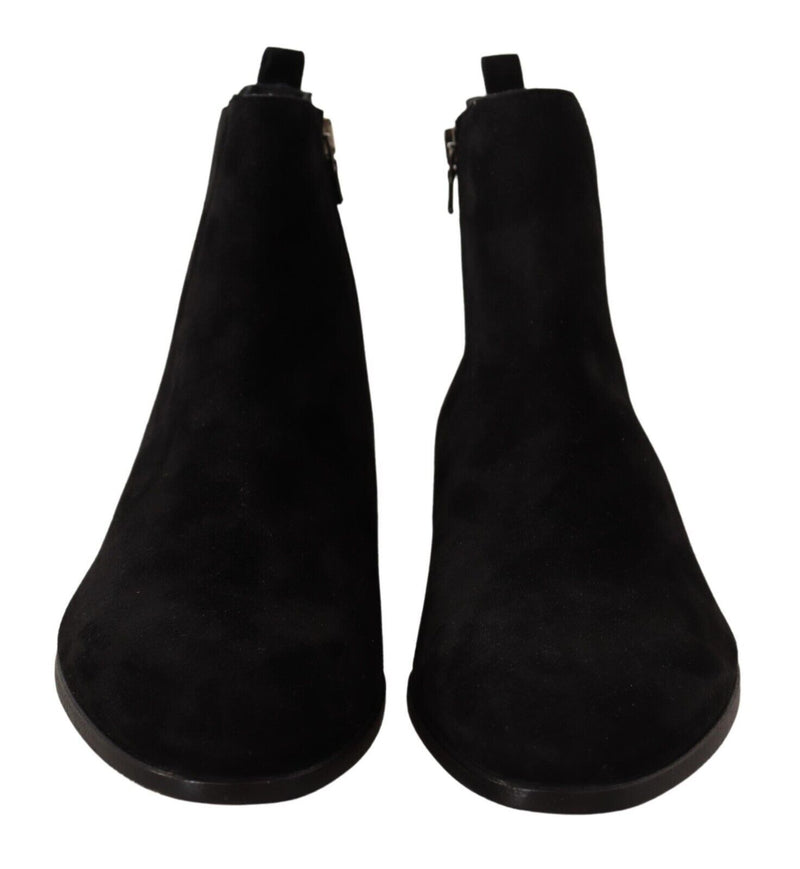 Dolce & Gabbana Black Suede Leather Chelsea Boots for Men