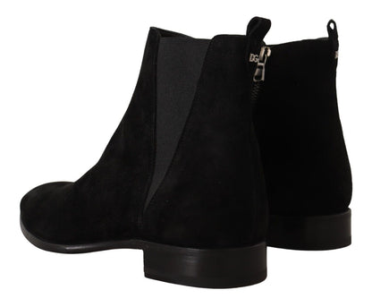 Bottines Chelsea en cuir suédé noir pour homme de Dolce & Gabbana