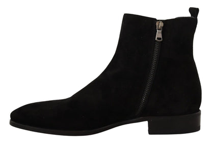 Bottines Chelsea en cuir suédé noir pour homme de Dolce & Gabbana
