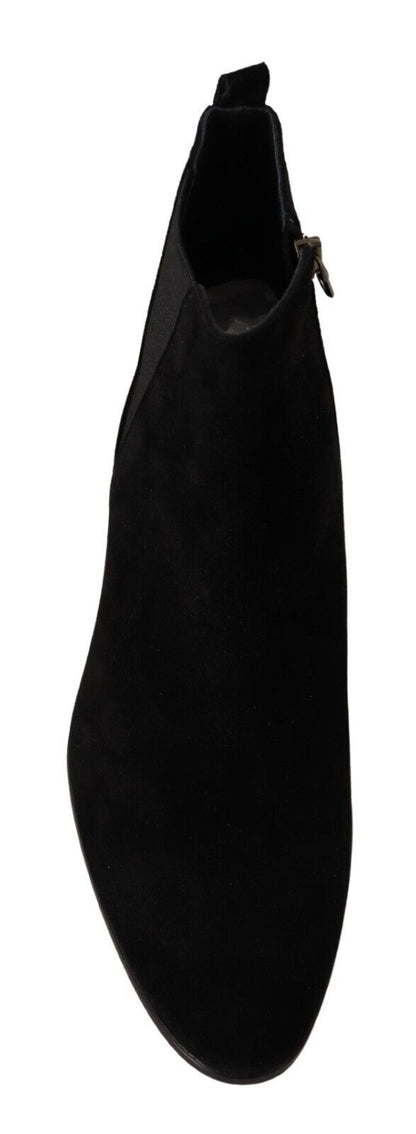 Bottines Chelsea en cuir suédé noir pour homme de Dolce & Gabbana