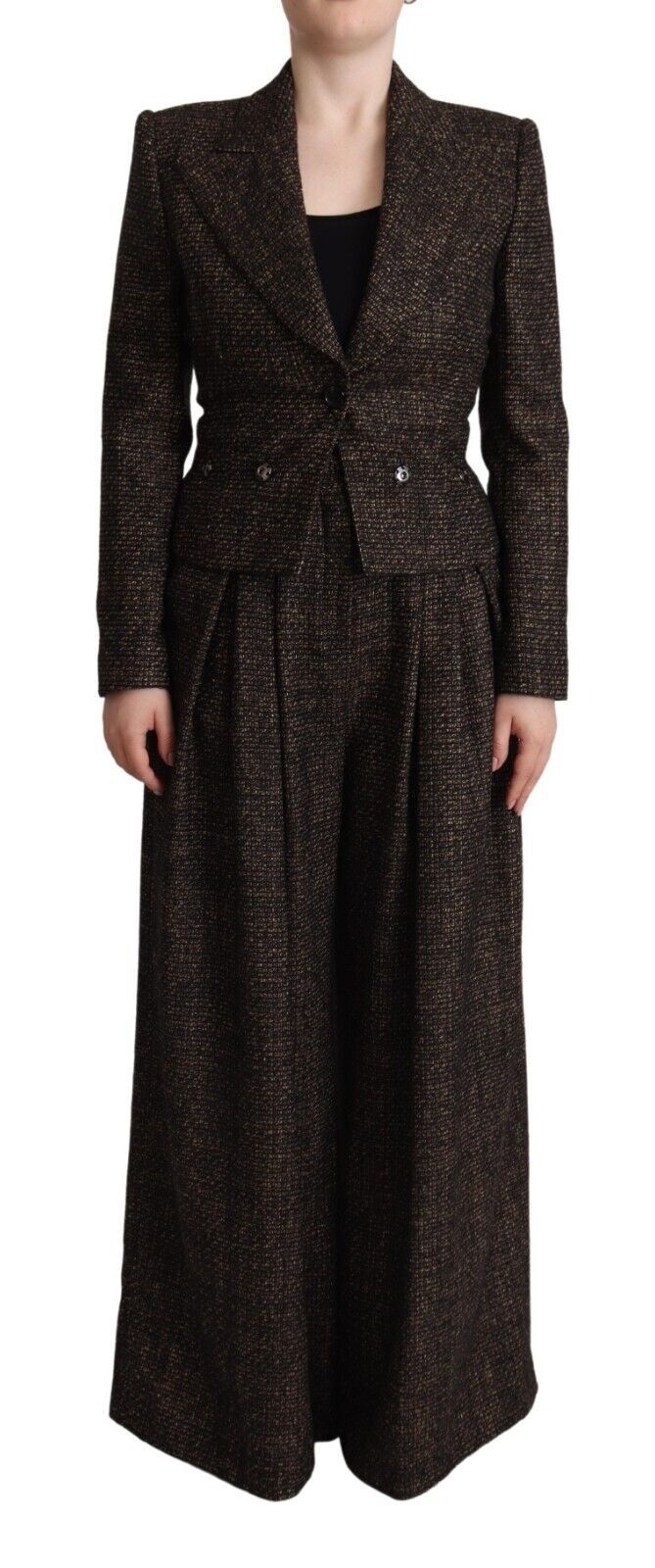 Dolce & Gabbana Ensemble 2 Pièces en Laine Marron Foncé