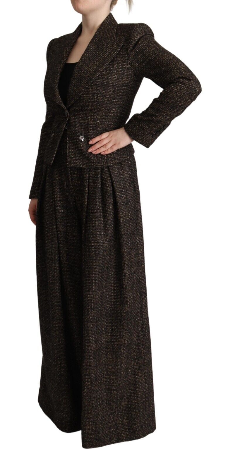 Dolce & Gabbana Ensemble 2 Pièces en Laine Marron Foncé