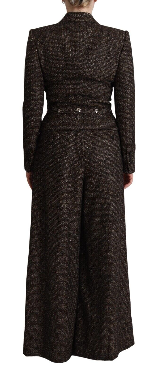 Dolce & Gabbana Ensemble 2 Pièces en Laine Marron Foncé