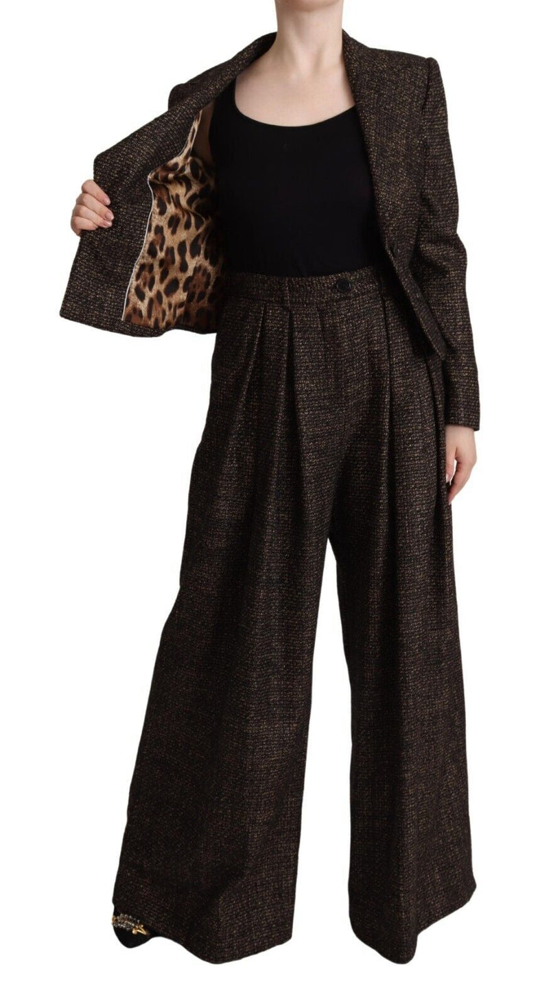 Dolce & Gabbana Ensemble 2 Pièces en Laine Marron Foncé