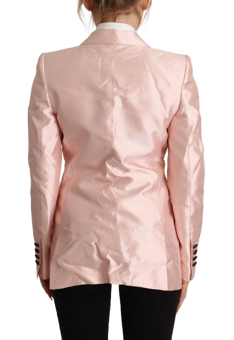 Dolce & Gabbana Blazer en Satin Rose à Manches Longues