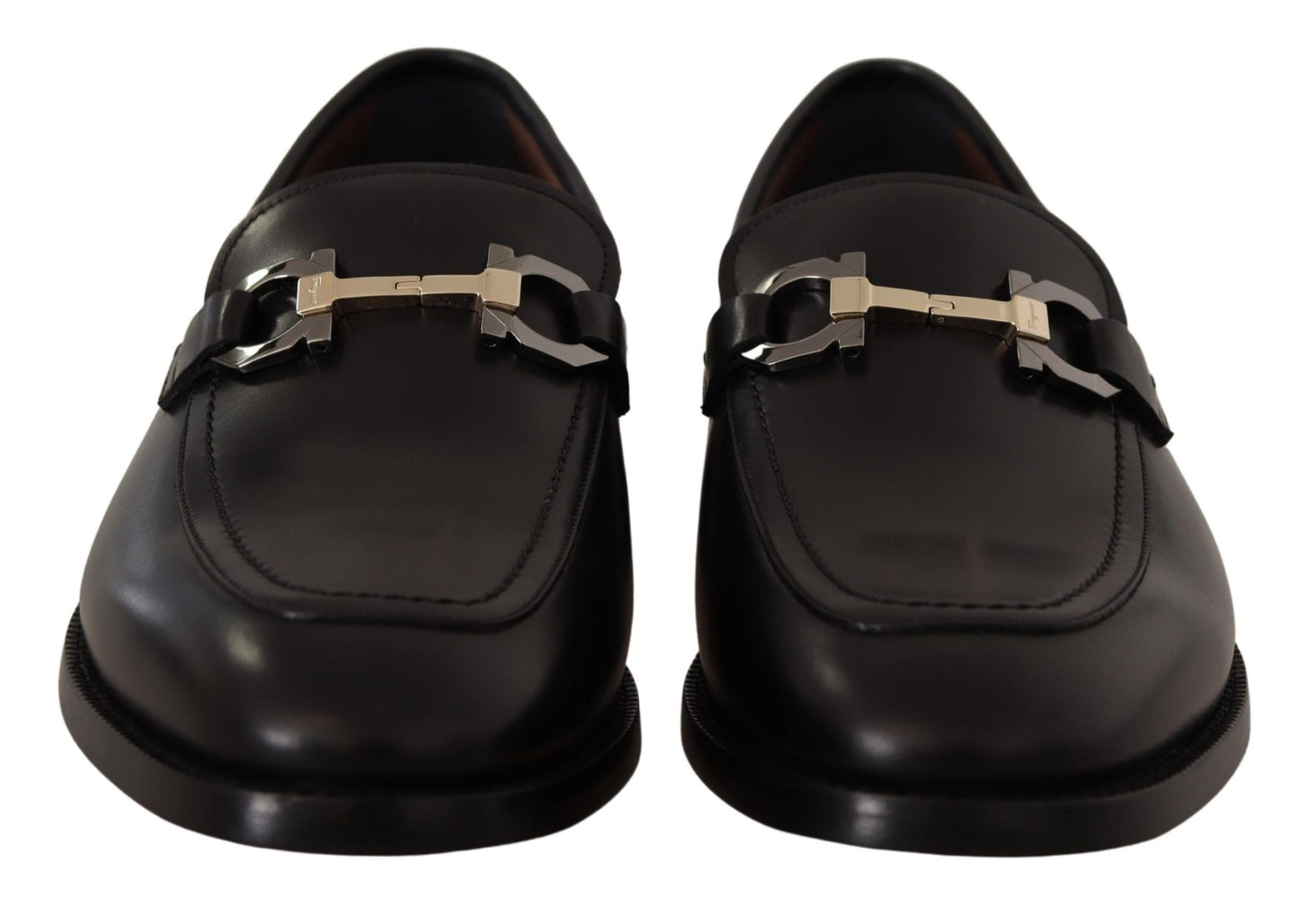 Brogues Salvatore Ferragamo en cuir noir, modèle Gancio Bit.