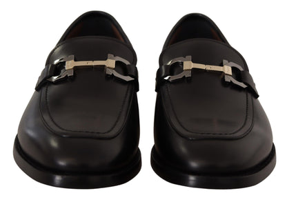 Brogues Salvatore Ferragamo en cuir noir, modèle Gancio Bit.