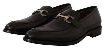 Brogues Salvatore Ferragamo en cuir noir, modèle Gancio Bit.