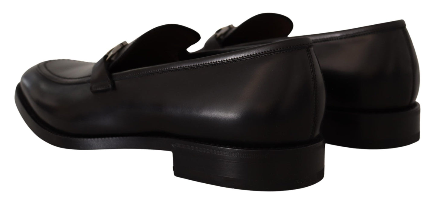 Brogues Salvatore Ferragamo en cuir noir, modèle Gancio Bit.
