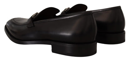 Brogues Salvatore Ferragamo en cuir noir, modèle Gancio Bit.