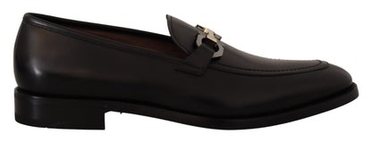 Brogues Salvatore Ferragamo en cuir noir, modèle Gancio Bit.