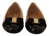 Salvatore Ferragamo Élégantes Ballerines en Cuir Matelassé - Design Bicolore Chic