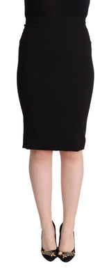Dolce & Gabbana Jupe Crayon Noir Taille Haute Longueur Genou