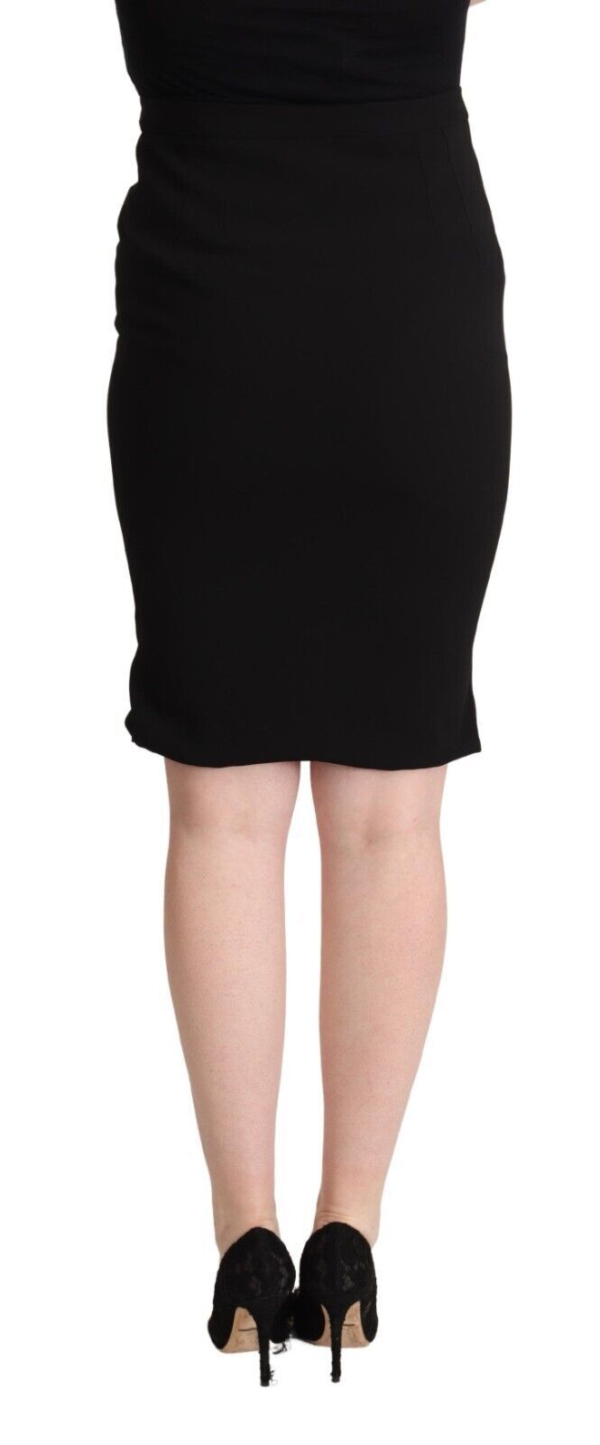 Dolce & Gabbana Jupe Crayon Noir Taille Haute Longueur Genou